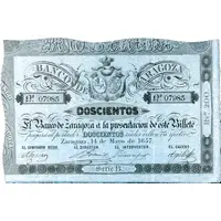 200 Reales de Vellón Banco de Zaragoza Default Category Banknotes Europe Spain Spain