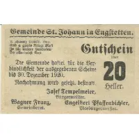 20 Heller St. Johann in Engstetten