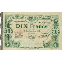 10 francs - Chambre de Commerce de Cambrai [59]