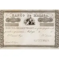 2000 Reales de Vellón Banco de Málaga
