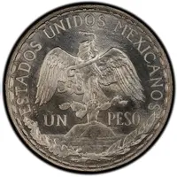 1 Peso Pattern, Caballito, Raised Letter Edge, Silver