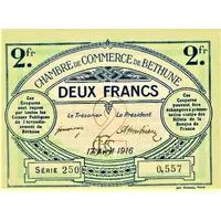 2 Francs - Chambre de Commerce de Béthune 62