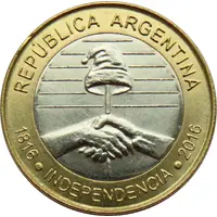 2 Pesos Bicentennial of the Declaration of Independence Argentina