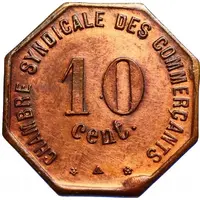 10 Centimes - Chambre Syndicale des Commerçants - Perpignan [66] Copper