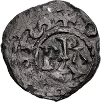 Denier - John XII and emperor Otto I bust