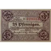 25 Pfennig Handelskammer, 'Pfennigen' on obverse