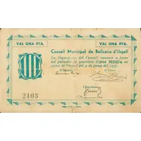 1 Peseta Bellcaire d'Urgell