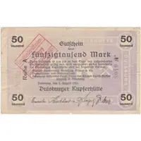 50 000 Mark Duisburger Kupferhütte