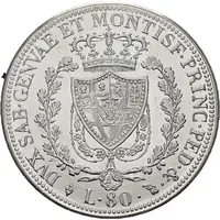 80 Lire - Carlo Felice Platinum Restrike