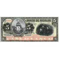 5 Pesos El Banco de Hidalgo