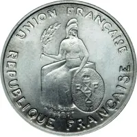 1 Franc Essai aluminium, raised rim