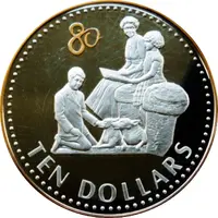 10 Dollars - Elizabeth II Family scene with the Queen