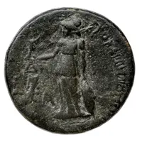 Æ24 - Domitian ΠΟΜΠΗΙΟΠΟΛΕΙΤΩΝ ΒΝΡ ΠΡ ΜΕ, ΔΗ/ ΑΛ/ ΚΑ