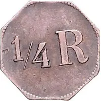 1/4 Rupie Wertmarke - Hotel Deutscher Kaiser Tanga, Tansania