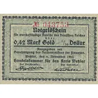 0.42 Mark Gold Handelskammer