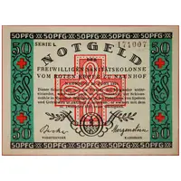 50 Pfennigs Freiwillige Sanitätskolonne vom Roten Kreuz