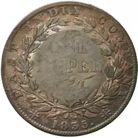 1 Rupee - Munassar 15mm Countermark on KM#450