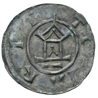 Denier - Otto III and Adelaide temple, EILART