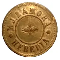 12 1/2 Centavos - M. J. Zamora Santo Domingo, Heredia