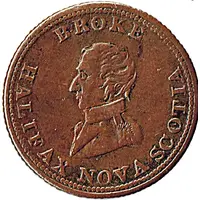1/2 Penny - Halifax Captain Broke short bust - Britannia