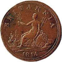 1/2 Penny - Halifax Captain Broke short bust - Britannia