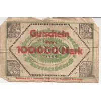 100 000 Mark overprint on 1 000 Mark