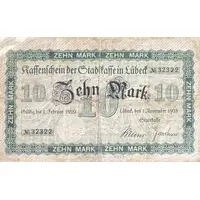 10 Mark Lübeckische Staatskasse