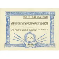 50 Centimes penal text in 4 lines on reverse