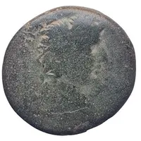 Æ18 - Domitian with countermark 'ΠΡY'