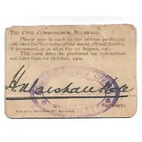 1 Shilling - Bulawayo - Marshall Hole