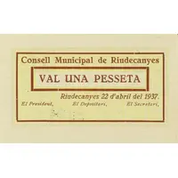 1 Peseta Riudecanyes
