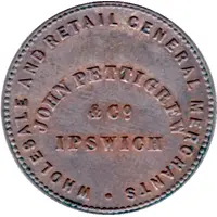 1/2 Penny - John Pettigrew and Co. Ipswich, Queensland