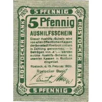 5 Pfennig Rostocker Bank