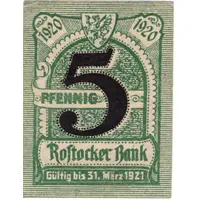 5 Pfennig Rostocker Bank
