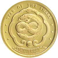 1000 Ngultrum Year of the Snake, gold