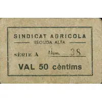 50 Céntimos Beguda Alta, Sindicat Agrícola