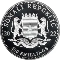 100 Shillings Elephant, Silver