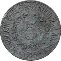 5 Mark - Gladbeck Kriegsgefangenen Lager K.B.J. 2