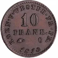 10 Franken - Jérôme Bonaparte Bronze plated tin pattern strike