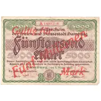5 000 000 Mark overstamp on 5 000 Mark