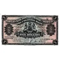 5 Dollars Barclay's Bank