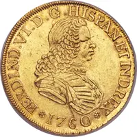 8 Escudos - Fernando VI second bust of Fernando VI