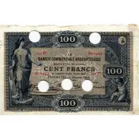 100 Francs Neuchâtel Commercial Bank