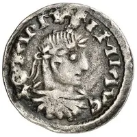 Denier - Lothair I bust and temple, Christian legend