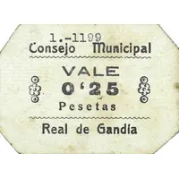 0.25 Pesetas Real de Gandía