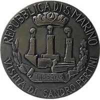 Medal - Commemoration of Italian president Sandro Pertini's visit to San Marino on 20 October 1984