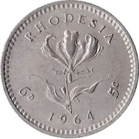 6 Pence / 5 Cents - Elizabeth II 2nd portrait