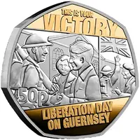 50 Pence - Charles III Liberation Day on Guernsey