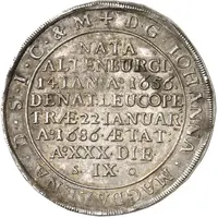 1 Thaler - John Adolphus I Death