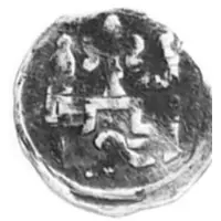 Denier two gryphon heads/lily